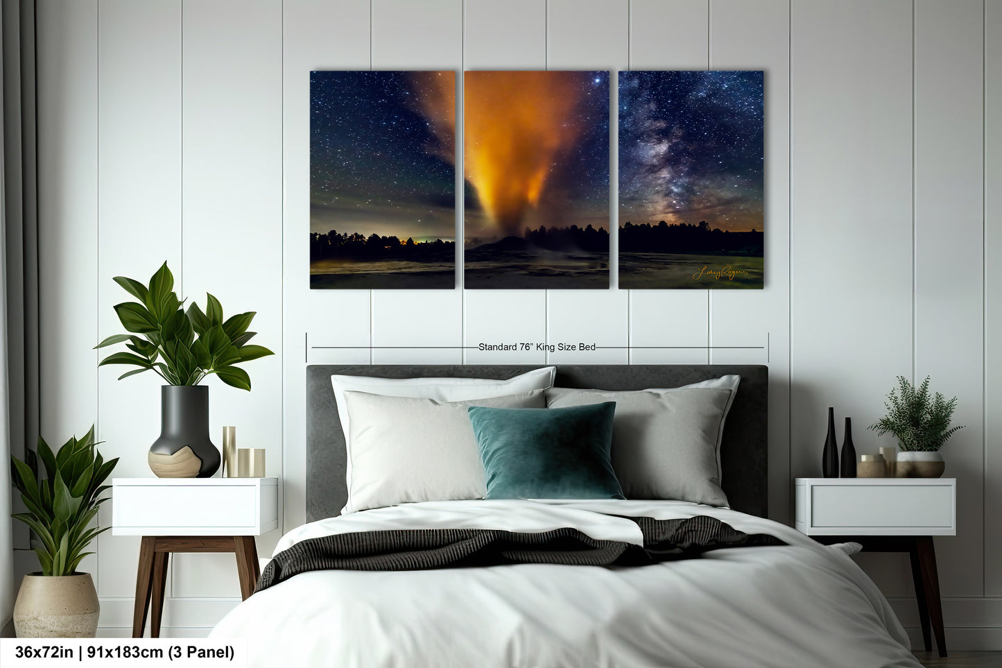 Starry Night in Yellowstone, Night Sky, Milky Way, Living Room, Bedroom, Office, Dorm, Canvas, Metal, Acrylic, Paper Print