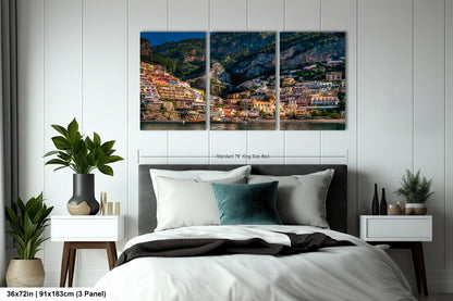 Positano Italy Beach, Italy Photography, Amalfi Coast, Canvas Wall Art, Positano Photo, Italian Home Decor, Summer in Italy, Sunrise