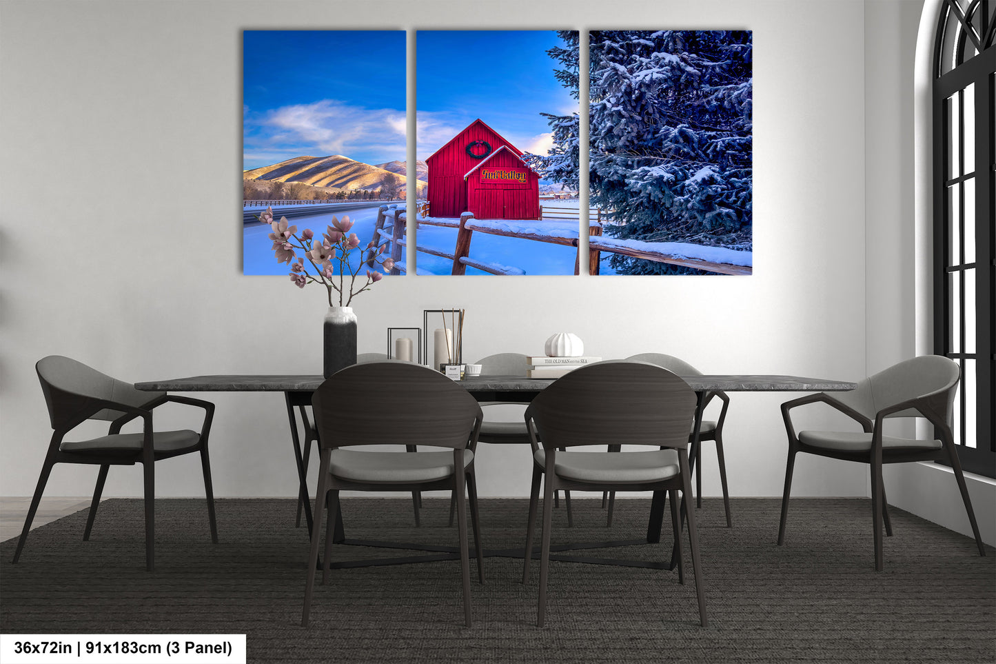 Sun Valley | Idaho | Red Barn | Winter Lights | Print | Paper | Canvas | Metal | Acrylic