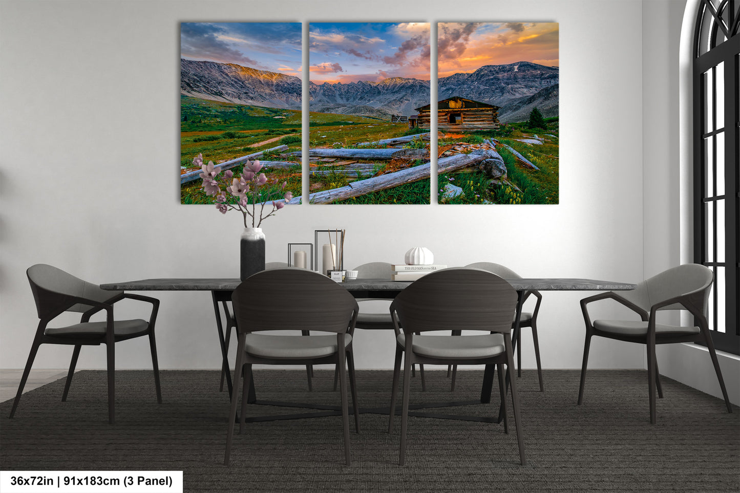 Mayflower Gulch sunset landscape, Leadville Colorado, San Juan mountains, mountain sunset, Rocky Mountains, Colorado art, triptych