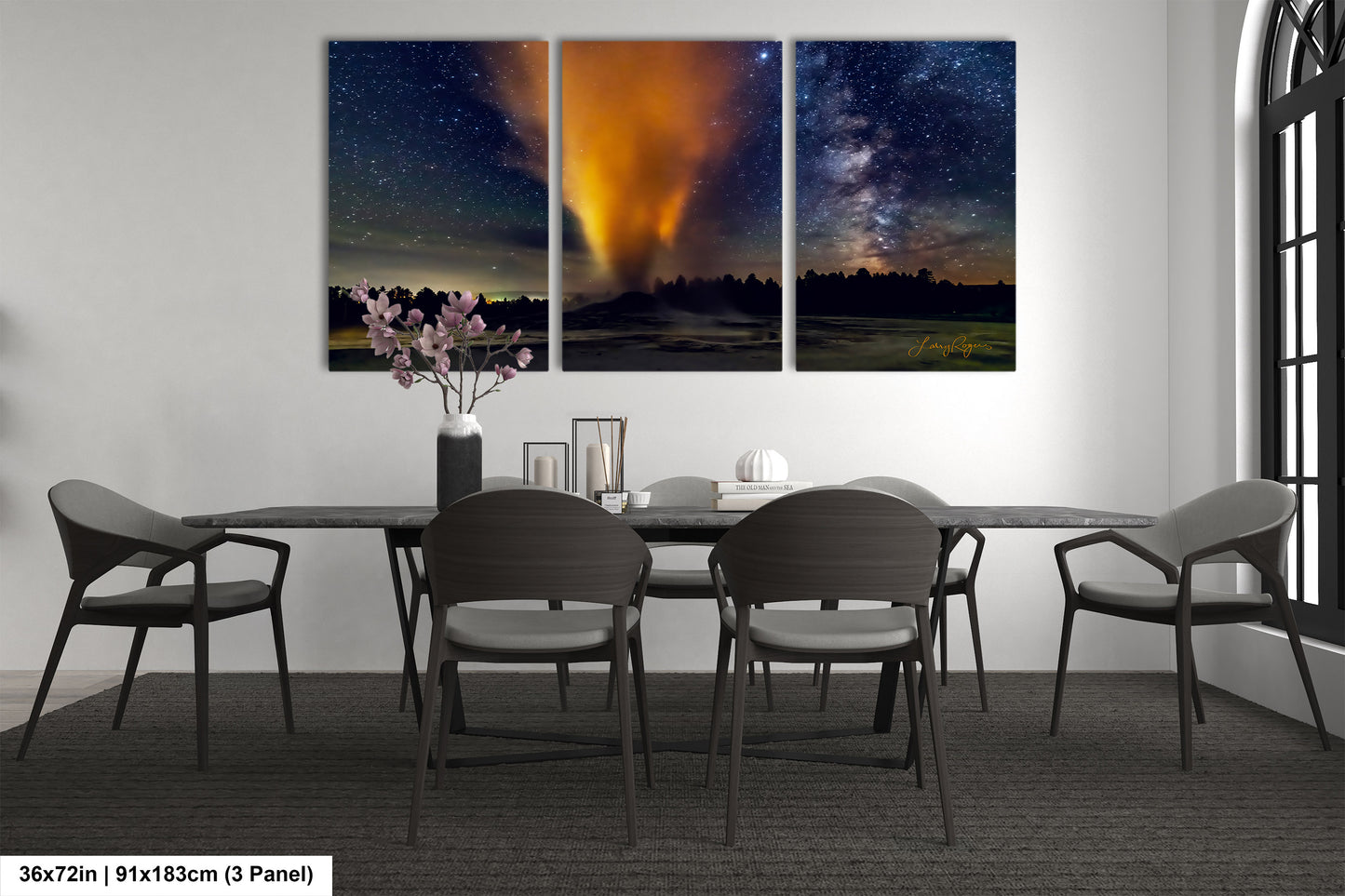 Starry Night in Yellowstone, Night Sky, Milky Way, Living Room, Bedroom, Office, Dorm, Canvas, Metal, Acrylic, Paper Print