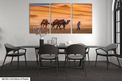 Sahara Desert Canvas Print, Camels, Morocco Photography, Photo Art, Canvas Wall Art, Desert Landscape, Travel Photography
