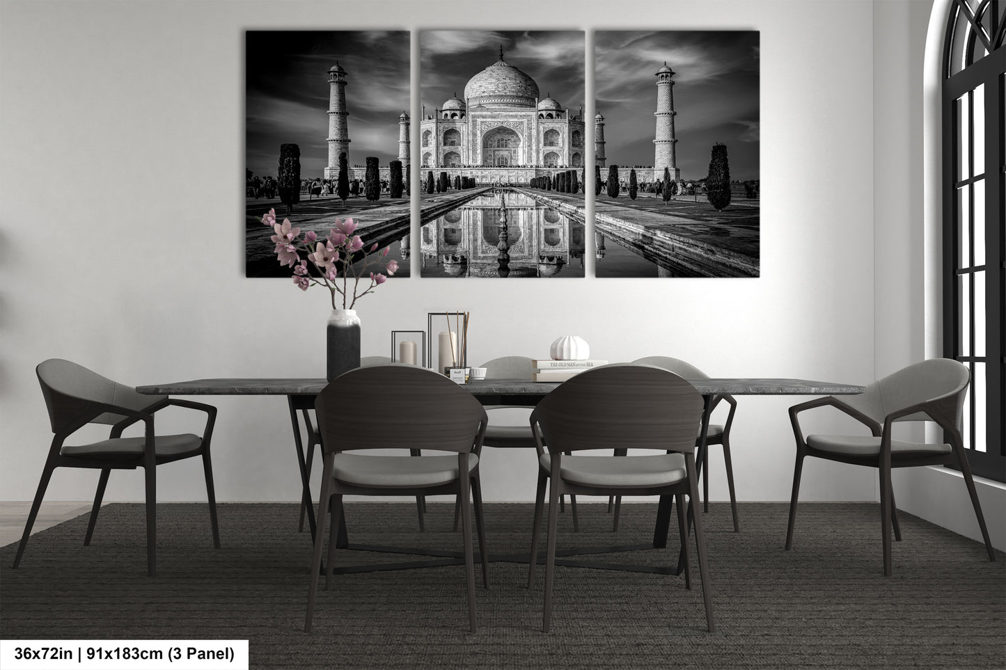 Taj Mahal Art Print, Photo Art, Black and White Canvas Print, Home Decor, Wall Art, Architecture Photography, India Photography, Travel