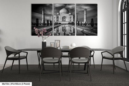 Taj Mahal Art Print, Photo Art, Black and White Canvas Print, Home Decor, Wall Art, Architecture Photography, India Photography, Travel