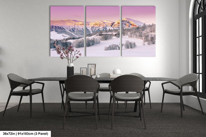 Snow Capped Mountains Sunrise Landscape Winter Print/Canvas/Acrylic/Metal