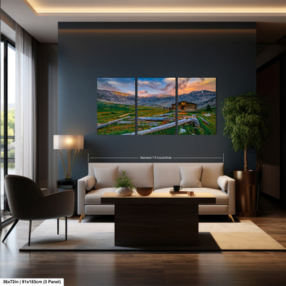 Mayflower Gulch sunset landscape, Leadville Colorado, San Juan mountains, mountain sunset, Rocky Mountains, Colorado art, triptych