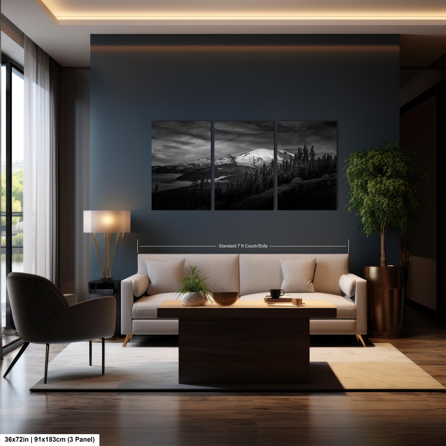 Mt Rainier Sunrise Photo Black and White Print, Mt Rainier National Park, Photography Landscape Canvas Wall Art Print, Washington Landscape