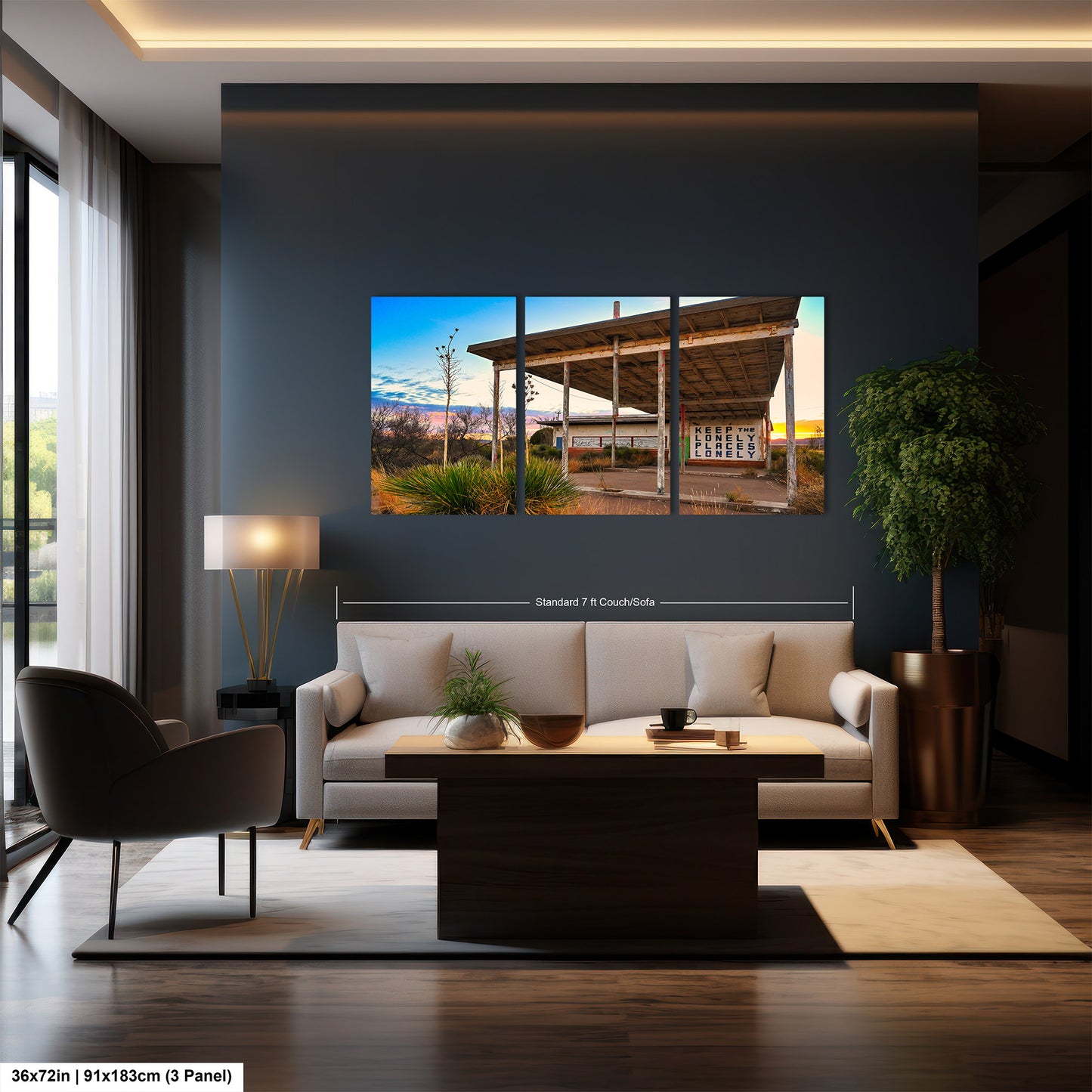 Abandoned Gas Station Mural Art Print | Lobo Texas Ghost Town Landscape | Desert Americana Wall Decor | Keep the Lonely Places Lonely
