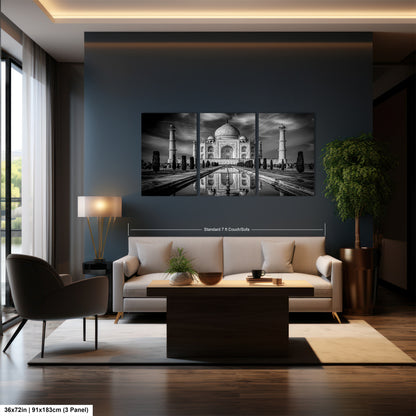 Taj Mahal Art Print, Photo Art, Black and White Canvas Print, Home Decor, Wall Art, Architecture Photography, India Photography, Travel