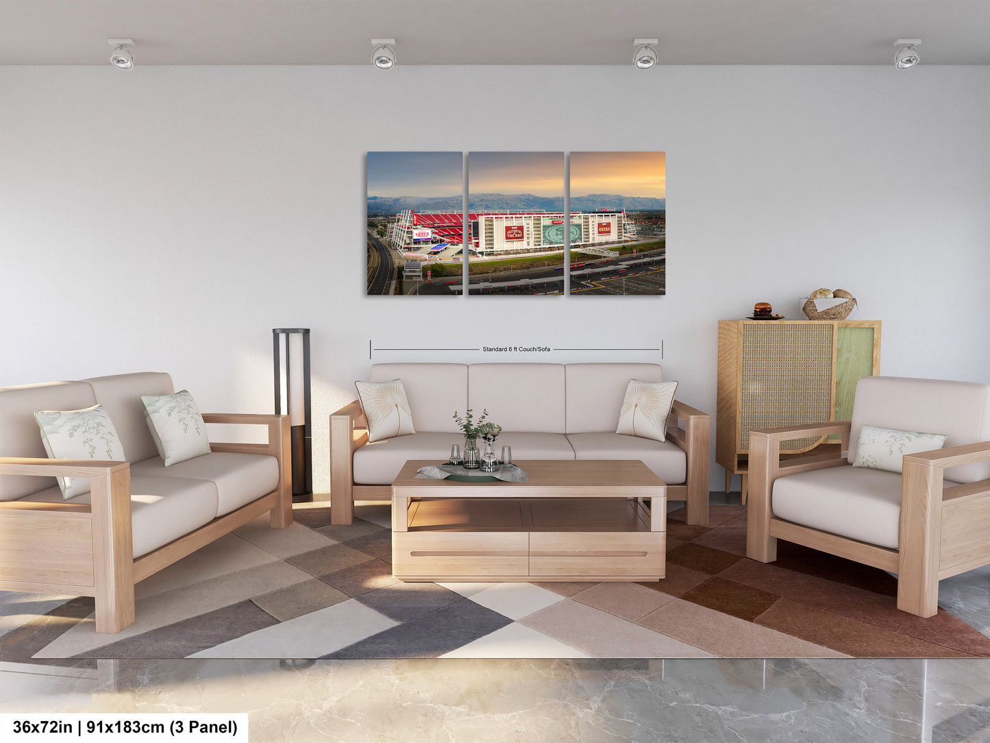 Levi's Stadium Wall Art | San Francisco 49ers Print & Bay Area Decor American Football Season for Man Cave or Game Room