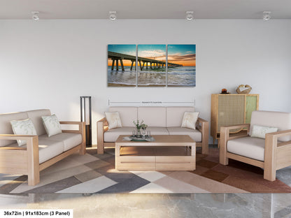 Coastal Awakening: Wrightsville Beach Photography Jonnie Mercers Fishing Pier North Carolina Architectural Seascape Wall Art