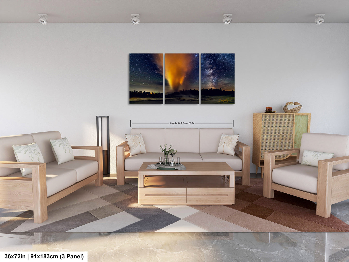 Starry Night in Yellowstone, Night Sky, Milky Way, Living Room, Bedroom, Office, Dorm, Canvas, Metal, Acrylic, Paper Print