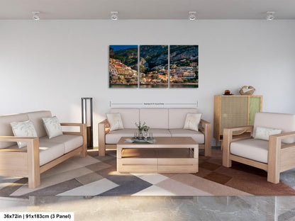 Positano Italy Beach, Italy Photography, Amalfi Coast, Canvas Wall Art, Positano Photo, Italian Home Decor, Summer in Italy, Sunrise