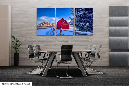 Sun Valley | Idaho | Red Barn | Winter Lights | Print | Paper | Canvas | Metal | Acrylic