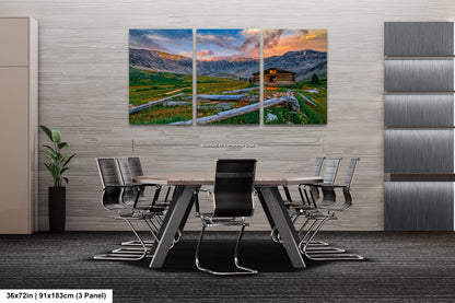 Mayflower Gulch sunset landscape, Leadville Colorado, San Juan mountains, mountain sunset, Rocky Mountains, Colorado art, triptych