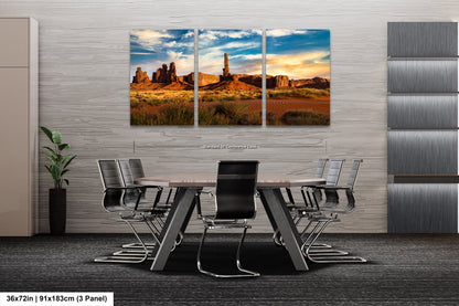 Monument Valley Artwork - Totem Pole Desert Landscape Sunset Print, Southwest Native Style Wall Decor, Home Gift, Tribal Boho Art Poster