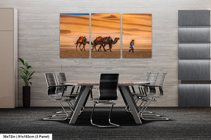 Sahara Desert Canvas Print, Camels, Morocco Photography, Photo Art, Canvas Wall Art, Desert Landscape, Travel Photography
