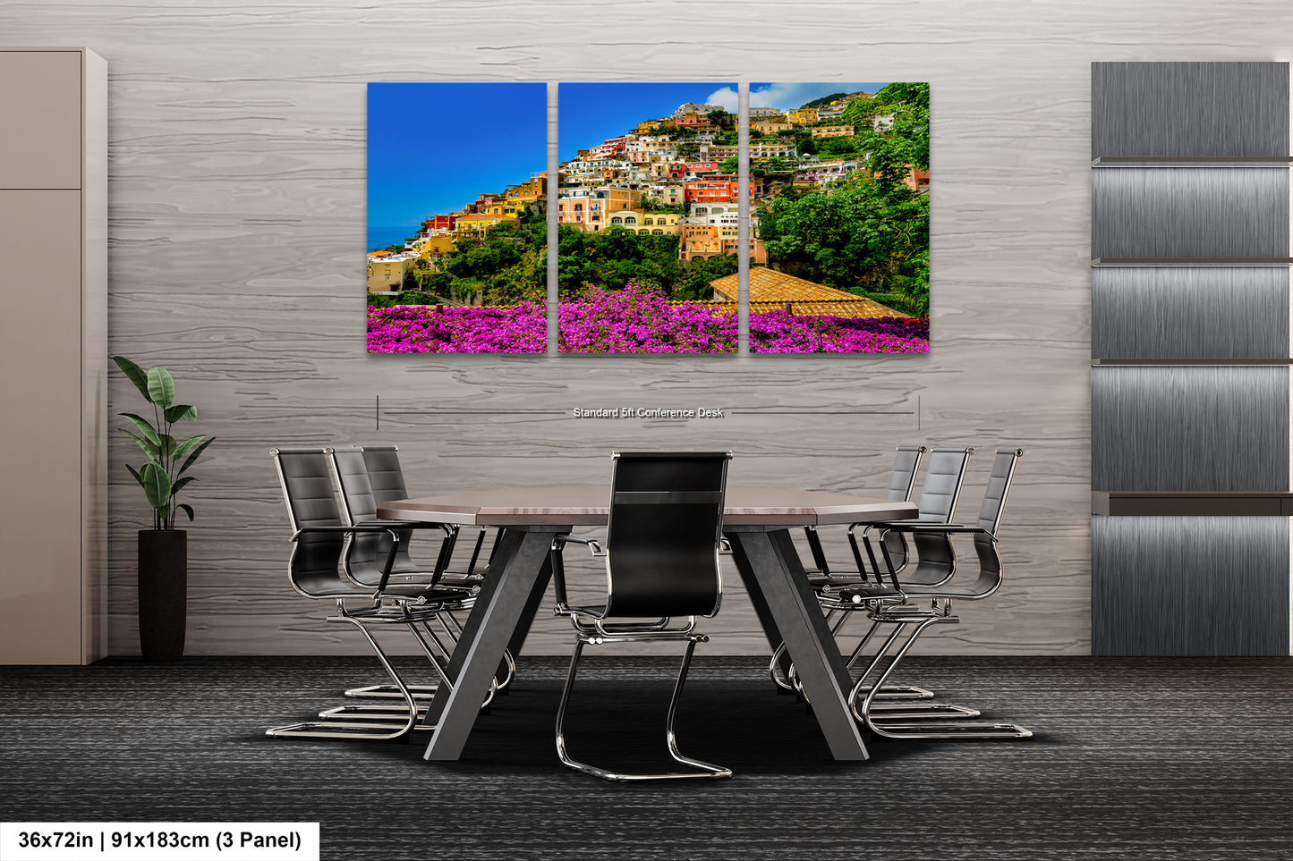 Positano Italy Canvas Print, Italy Photography, Amalfi Coast Photo, Photo Art, Positano Photography, Pink Flowers