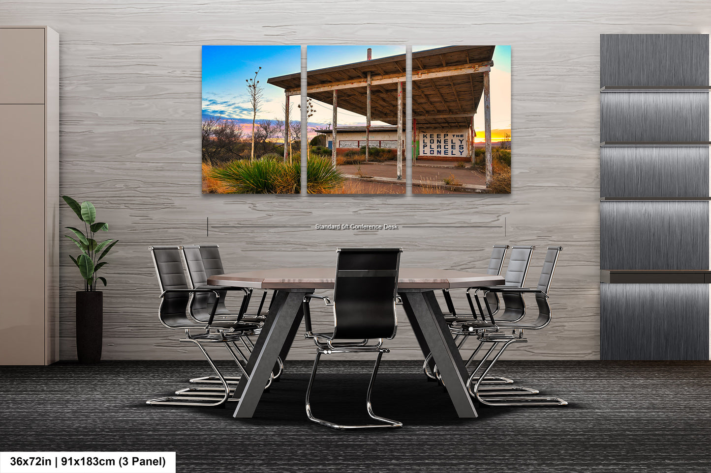Abandoned Gas Station Mural Art Print | Lobo Texas Ghost Town Landscape | Desert Americana Wall Decor | Keep the Lonely Places Lonely