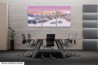 Snow Capped Mountains Sunrise Landscape Winter Print/Canvas/Acrylic/Metal