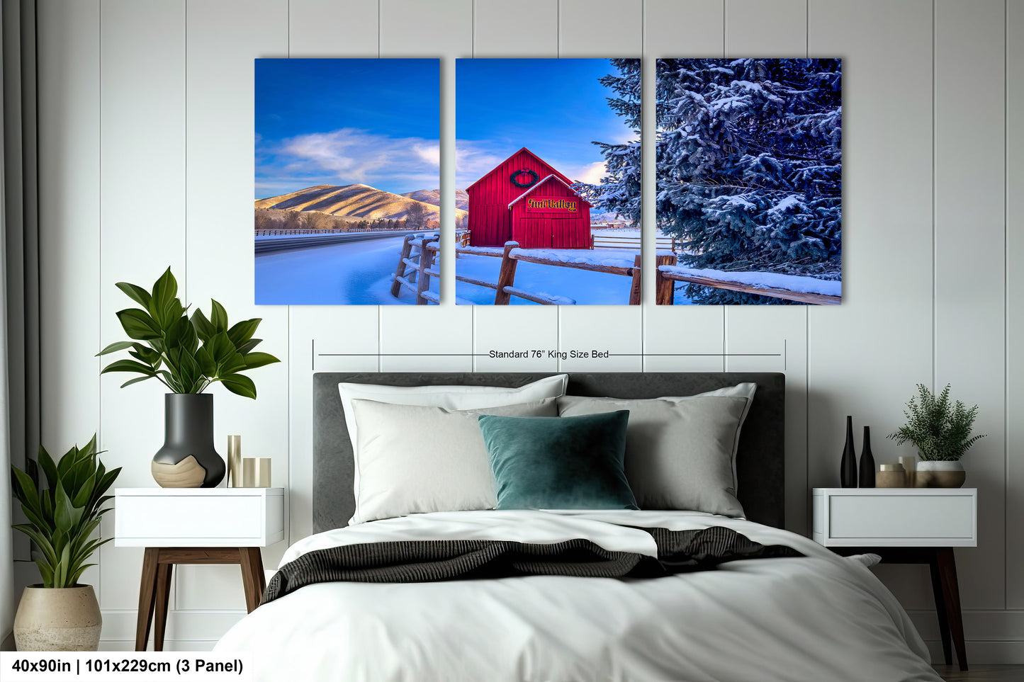 Sun Valley | Idaho | Red Barn | Winter Lights | Print | Paper | Canvas | Metal | Acrylic