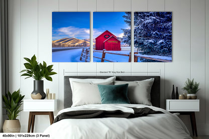 Sun Valley | Idaho | Red Barn | Winter Lights | Print | Paper | Canvas | Metal | Acrylic