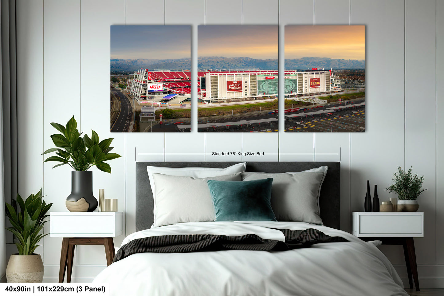 Levi's Stadium Wall Art | San Francisco 49ers Print & Bay Area Decor American Football Season for Man Cave or Game Room