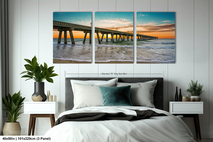 Coastal Awakening: Wrightsville Beach Photography Jonnie Mercers Fishing Pier North Carolina Architectural Seascape Wall Art