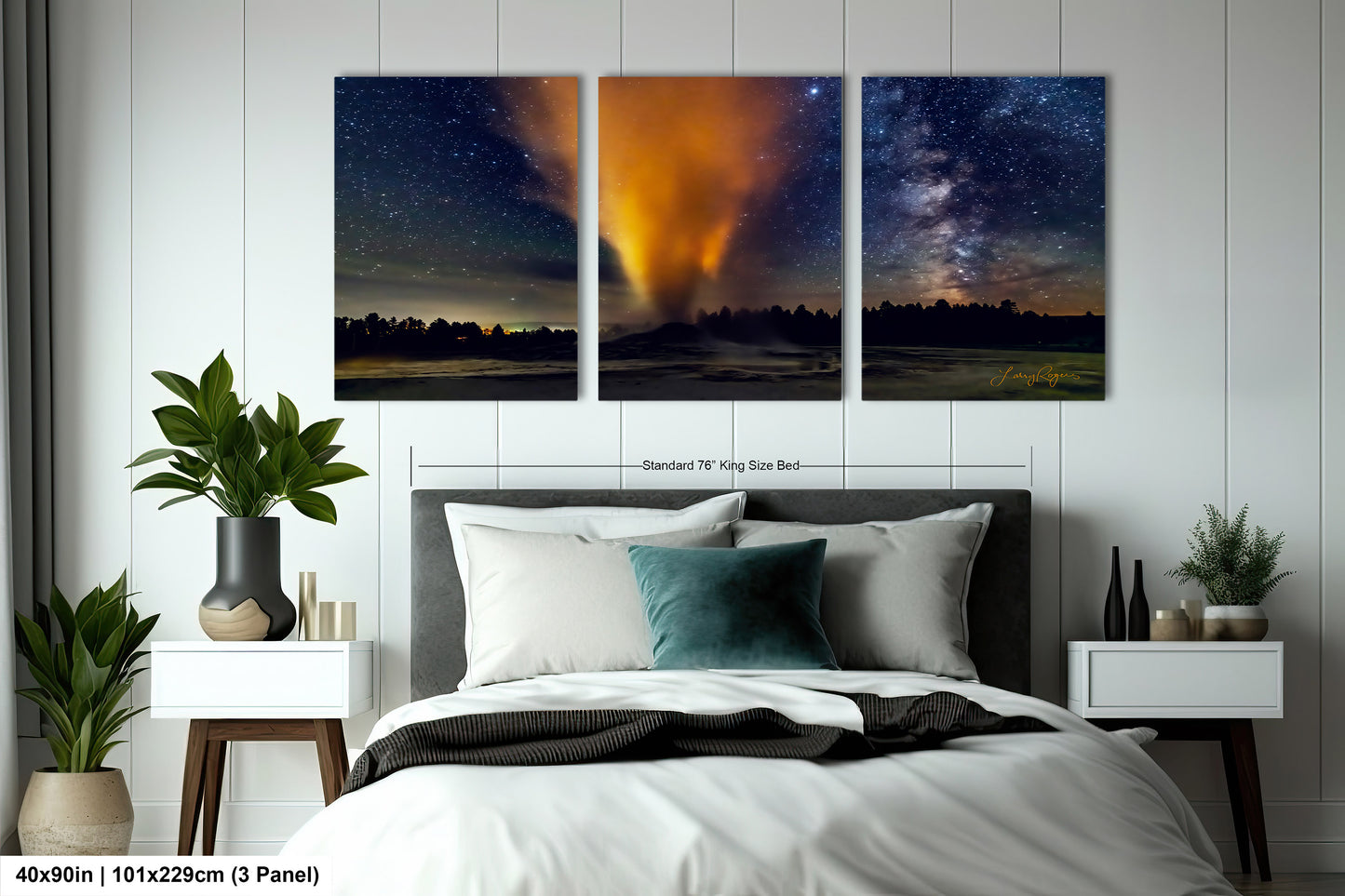 Starry Night in Yellowstone, Night Sky, Milky Way, Living Room, Bedroom, Office, Dorm, Canvas, Metal, Acrylic, Paper Print