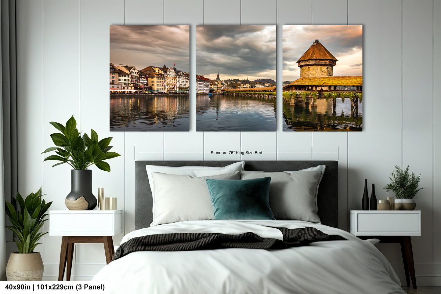 Lucerne Bridge Photography, Kapellbrucke Print, Chapel Bridge Photo Art, Canvas Print, Canvas Wall Art, Fine Art Print
