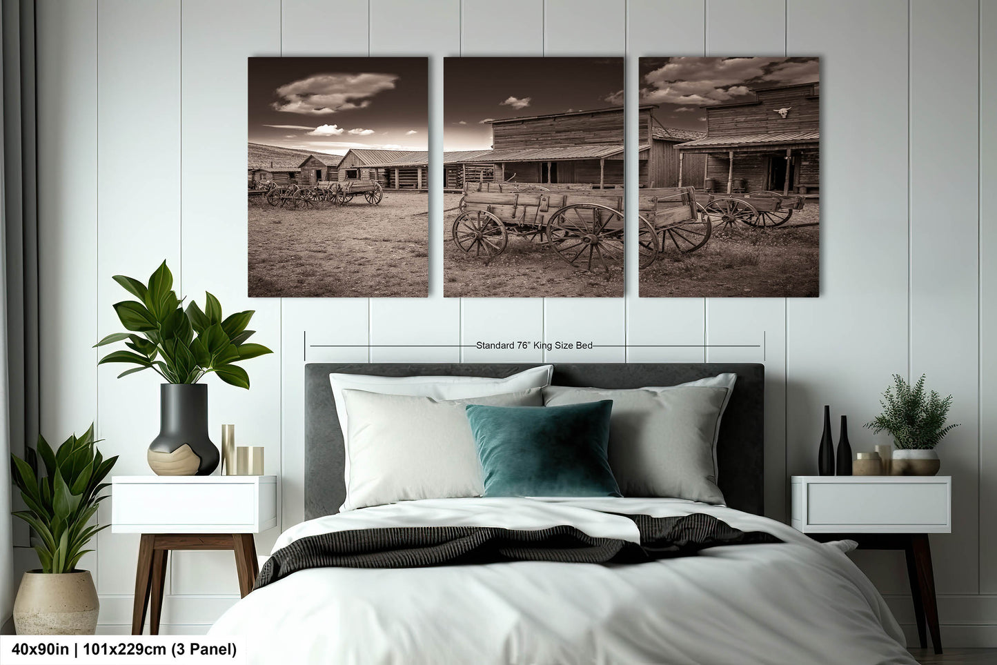 Old West Ghost Town Sepia Photography Decor, Old Wagons Wyoming Photo, Rustic Style, Cowboy Art, Western Art Wall Pictures, Wrapped Canvas,
