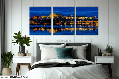 Prague Castle on Canvas, Cityscape Print, Photo Art, Prague Photography, Canvas Wall Art, Prague Czech Republic, Charles Bridge, River