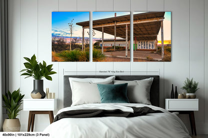 Abandoned Gas Station Mural Art Print | Lobo Texas Ghost Town Landscape | Desert Americana Wall Decor | Keep the Lonely Places Lonely