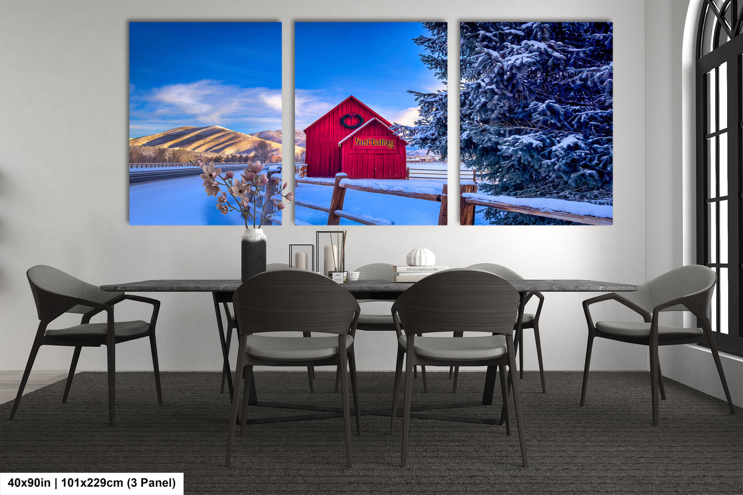 Sun Valley | Idaho | Red Barn | Winter Lights | Print | Paper | Canvas | Metal | Acrylic