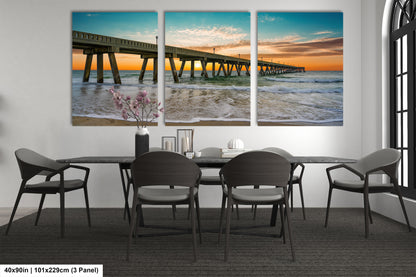 Coastal Awakening: Wrightsville Beach Photography Jonnie Mercers Fishing Pier North Carolina Architectural Seascape Wall Art