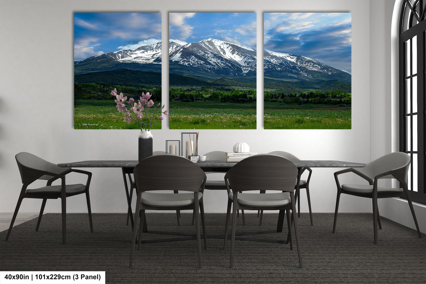 Mt. Sopris picture, Colorado mountain art, Aspen Colorado, Mt. Sopris Carbondale, Colorado photography, extra large wall art, triptych