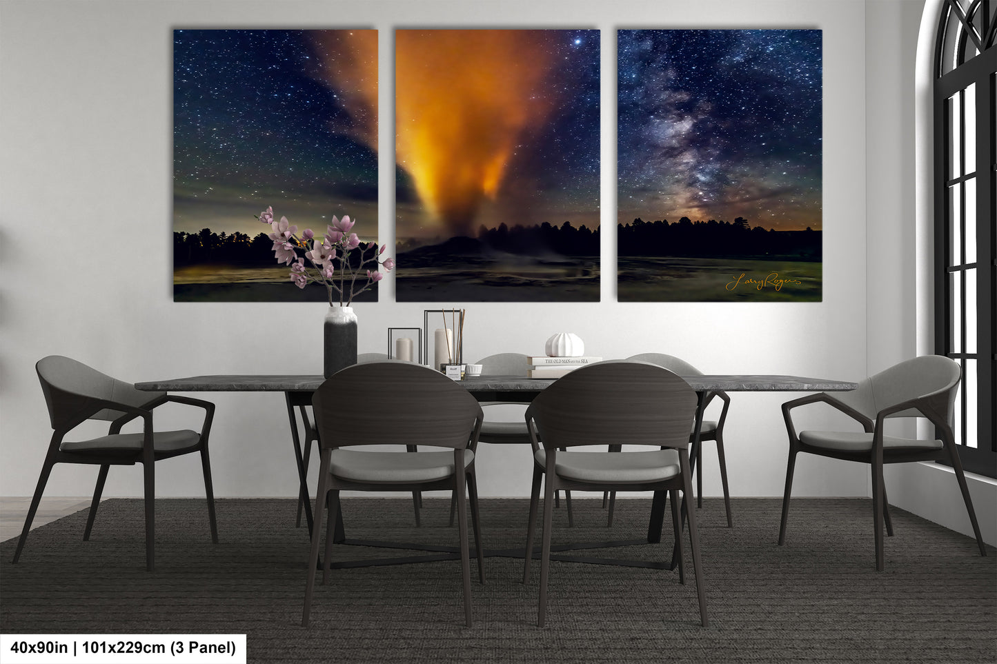 Starry Night in Yellowstone, Night Sky, Milky Way, Living Room, Bedroom, Office, Dorm, Canvas, Metal, Acrylic, Paper Print