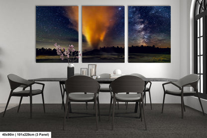 Starry Night in Yellowstone, Night Sky, Milky Way, Living Room, Bedroom, Office, Dorm, Canvas, Metal, Acrylic, Paper Print