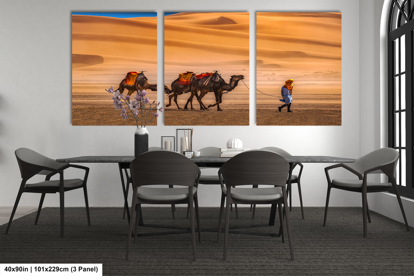 Sahara Desert Canvas Print, Camels, Morocco Photography, Photo Art, Canvas Wall Art, Desert Landscape, Travel Photography