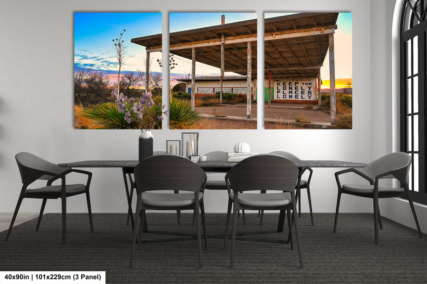 Abandoned Gas Station Mural Art Print | Lobo Texas Ghost Town Landscape | Desert Americana Wall Decor | Keep the Lonely Places Lonely