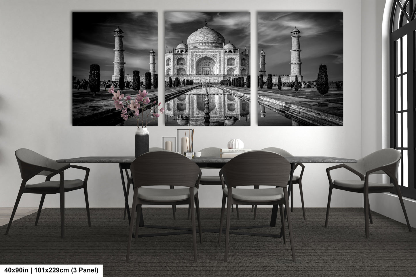 Taj Mahal Art Print, Photo Art, Black and White Canvas Print, Home Decor, Wall Art, Architecture Photography, India Photography, Travel