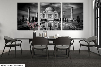 Taj Mahal Art Print, Photo Art, Black and White Canvas Print, Home Decor, Wall Art, Architecture Photography, India Photography, Travel