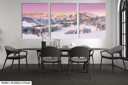 Snow Capped Mountains Sunrise Landscape Winter Print/Canvas/Acrylic/Metal