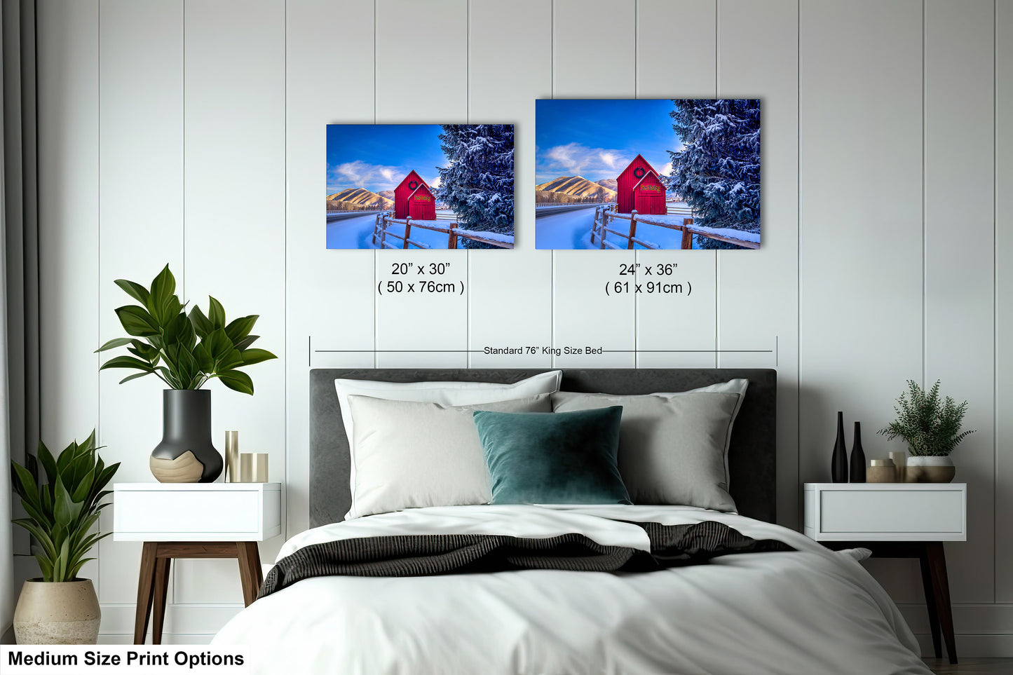 Sun Valley | Idaho | Red Barn | Winter Lights | Print | Paper | Canvas | Metal | Acrylic