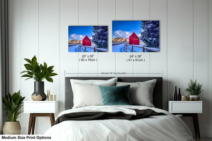 Sun Valley | Idaho | Red Barn | Winter Lights | Print | Paper | Canvas | Metal | Acrylic