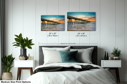 Coastal Awakening: Wrightsville Beach Photography Jonnie Mercers Fishing Pier North Carolina Architectural Seascape Wall Art