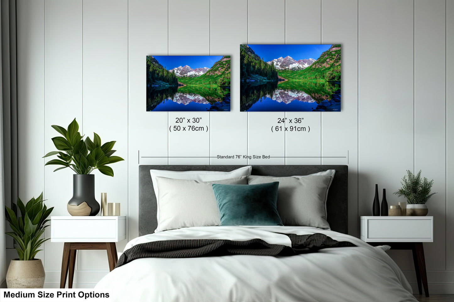 Reflections of Maroon Bells in spring, Aspen Colorado artwork, mountain lake, nature wall art, triptych, office decor,