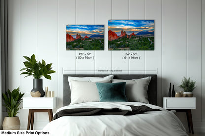 Colorado Springs Garden of the god's, landscape wall art, Garden of god's art, office decor, colorado gifts, triptych, mountain decor