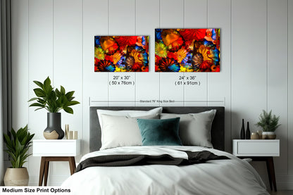 Color Glass Flowers Print, Chihuly Glass Wall Art, Home Decoration, House Warming Gift, Interior Design Ideas, Abstract Art, Urban Art