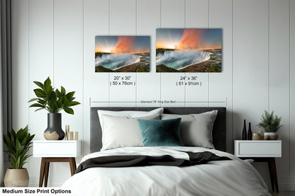 Niagara Falls Sunrise Photo, Waterfalls, Photo Art, Canvas Print, Home Decor, Canvas Wall Art, Sunrise, Landscape Sunrise, Nature